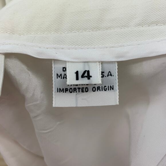 CHRISTIAN DIOR Size 31 White Pleated High Waisted Wide Leg Dress Pants - Picture 4 of 5